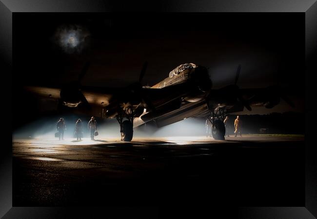 Lancaster Bomber Moon Framed Print by J Biggadike