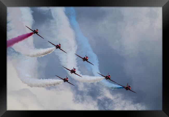 Red Arrows Roll Out Framed Print by J Biggadike