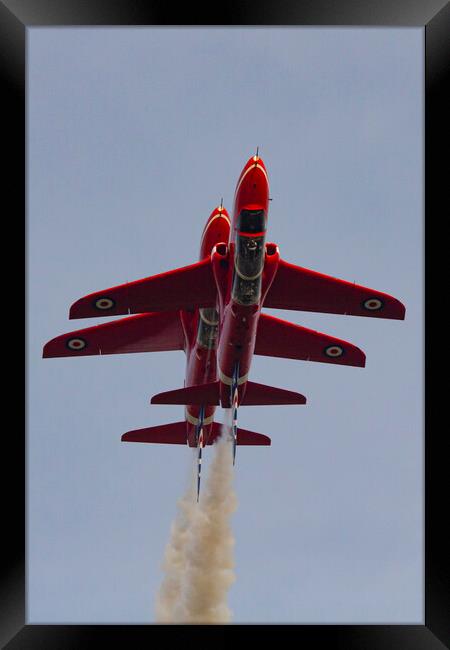 Red Arrows Inverted Pass Framed Print by J Biggadike