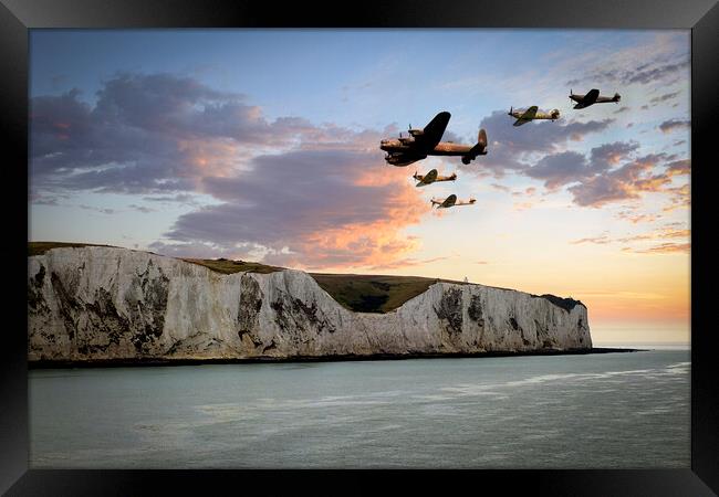 BBMF Over Dover Framed Print by J Biggadike