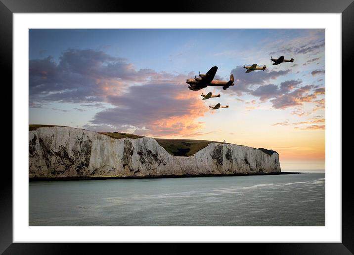 BBMF Over Dover Framed Mounted Print by J Biggadike