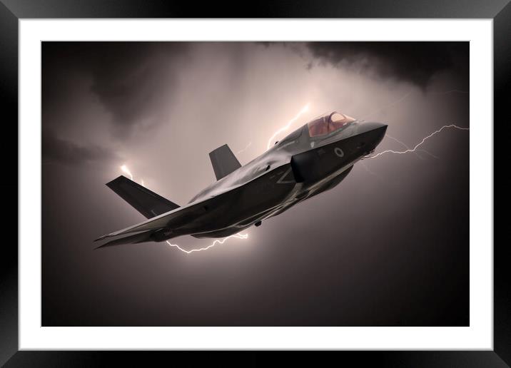 F-35 Lightning Strike Framed Mounted Print by J Biggadike