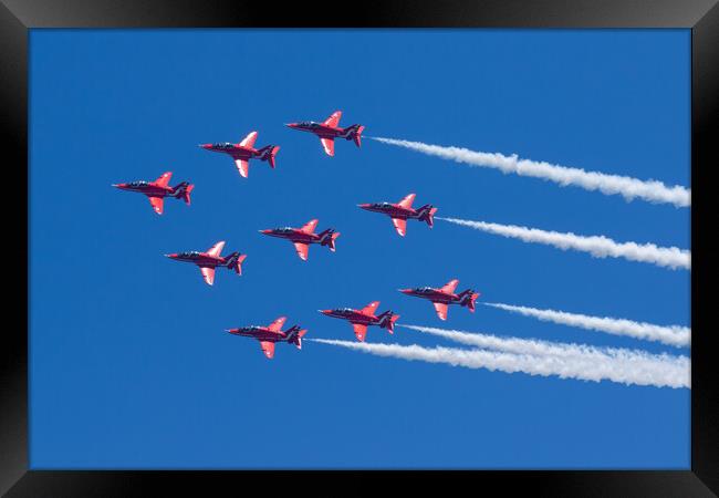 Red Arrows Diamond 9 Framed Print by J Biggadike