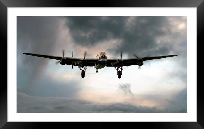 Lancaster Bomber Homeward Framed Mounted Print by J Biggadike