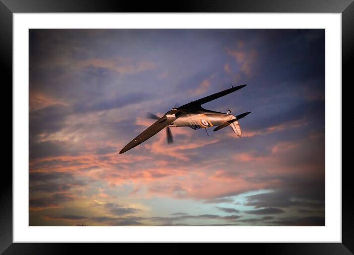 Spitfire Sunset Roll Framed Mounted Print by J Biggadike