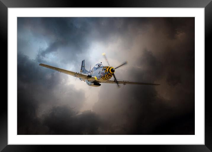P-51 Mustang Storm Framed Mounted Print by J Biggadike