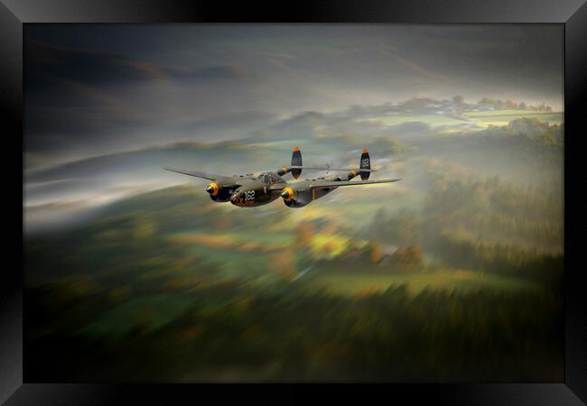 P38 Lightning Run In Framed Print by J Biggadike