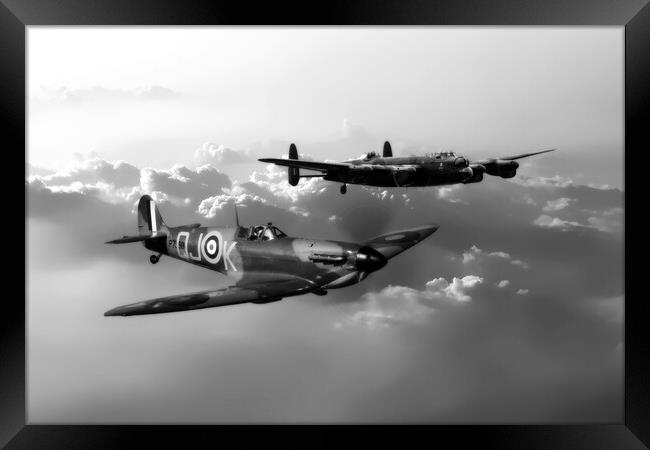 BBMF Spitfire and Lancaster Framed Print by J Biggadike