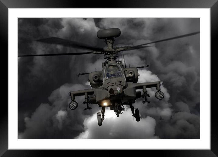 Apache Gunship Framed Mounted Print by J Biggadike