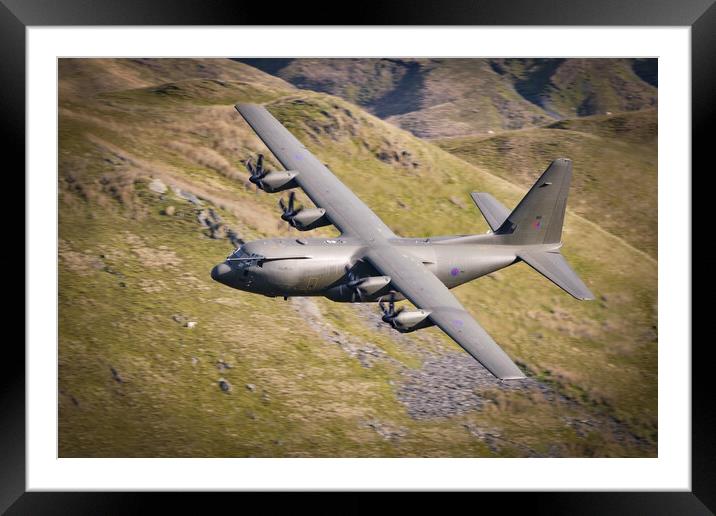 RAF C-130 Hercules Mach Loop Framed Mounted Print by J Biggadike
