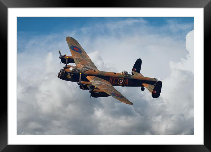 Lancaster Bomber Topside Framed Mounted Print by J Biggadike