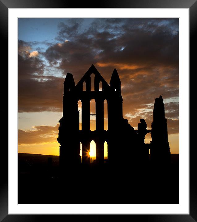 Whitby Abbey at dusk Framed Mounted Print by David Purton