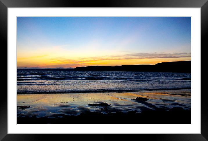 Sundown at Bigbury Bay Framed Mounted Print by David Purton