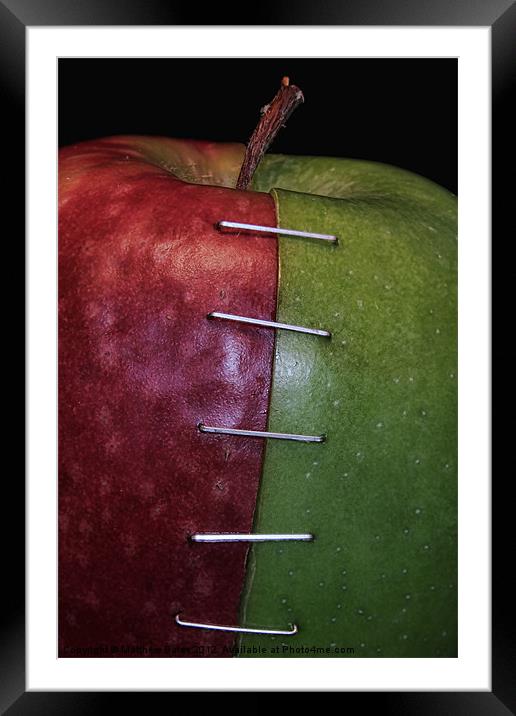 Red and Green Apple Framed Mounted Print by Matthew Bates