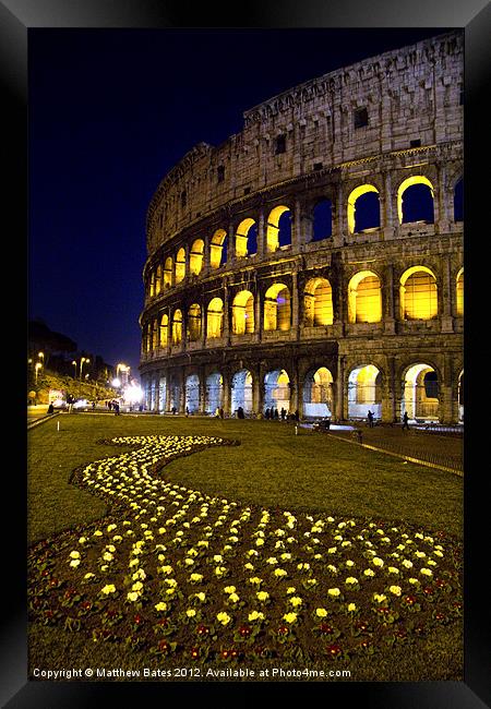 Colosseum at Night Framed Print by Matthew Bates