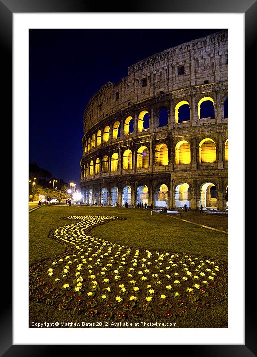 Colosseum at Night Framed Mounted Print by Matthew Bates
