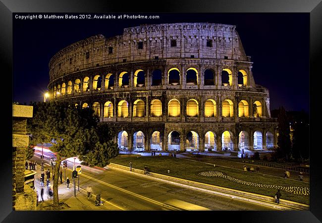 Colosseum Lights Framed Print by Matthew Bates