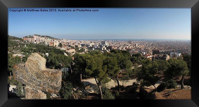Barcelona Panorama Framed Print by Matthew Bates