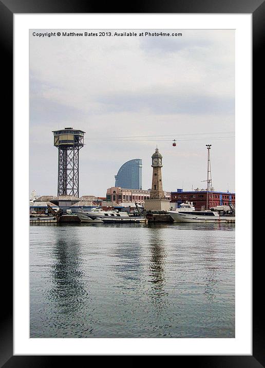 Barcelona Seafront Framed Mounted Print by Matthew Bates