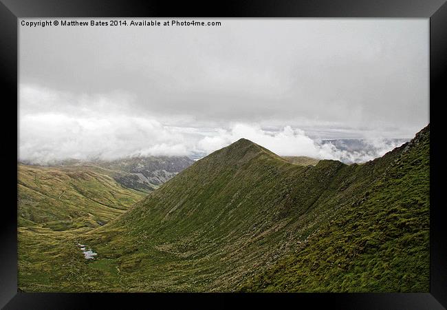 Striding Edge Framed Print by Matthew Bates