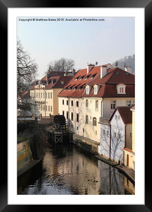  Water Wheel in Prague Framed Mounted Print by Matthew Bates