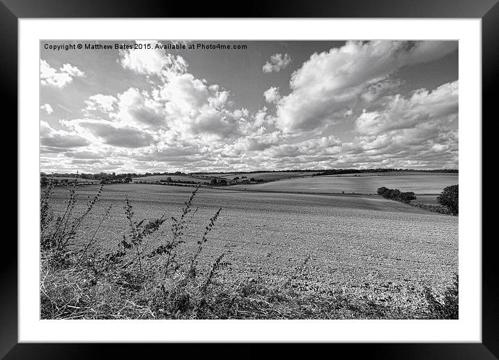 Farmland near Farnborough Framed Mounted Print by Matthew Bates