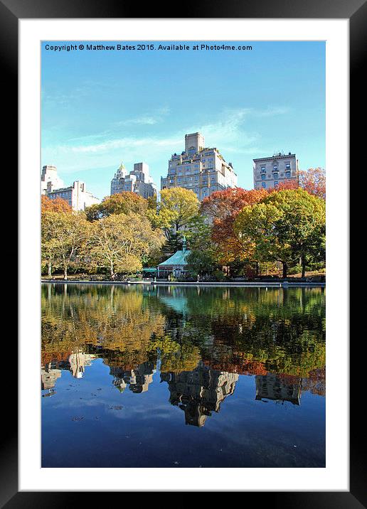 Central Park reflections Framed Mounted Print by Matthew Bates