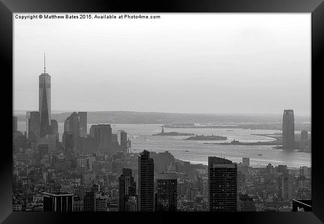 Manhattan Skyline Framed Print by Matthew Bates