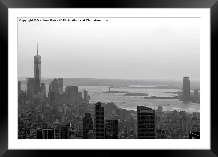 Manhattan Skyline Framed Mounted Print by Matthew Bates