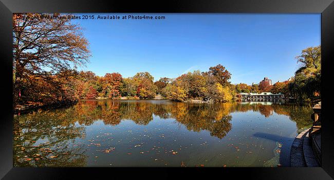 Central Park lake Framed Print by Matthew Bates