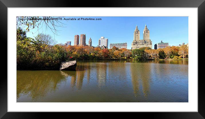 Central park reflections Framed Mounted Print by Matthew Bates