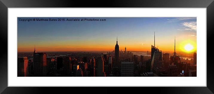 New York Sunset Framed Mounted Print by Matthew Bates