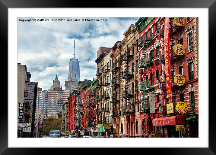 Chinatown, New York Framed Mounted Print by Matthew Bates