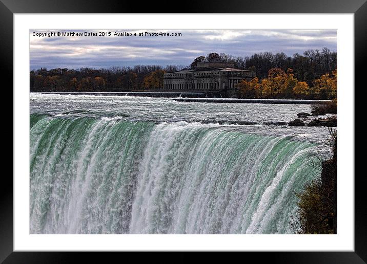 Power of the Falls Framed Mounted Print by Matthew Bates
