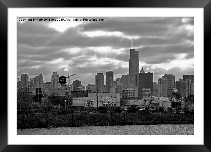  Chicago Skyline Framed Mounted Print by Matthew Bates