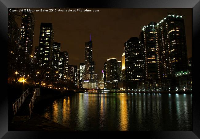  Chicago river reflections Framed Print by Matthew Bates