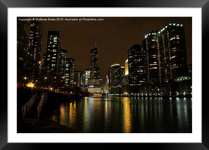  Chicago river reflections Framed Mounted Print by Matthew Bates