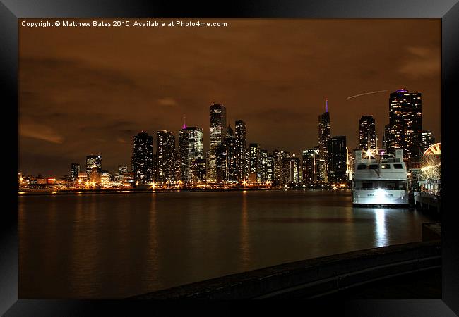Chicago late night cityscape Framed Print by Matthew Bates