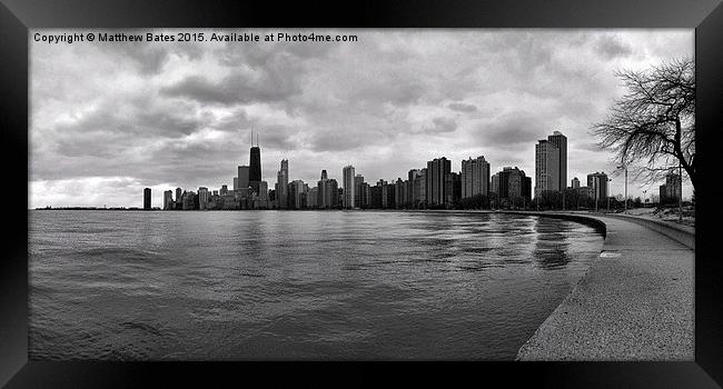 Chicago in black and white Framed Print by Matthew Bates