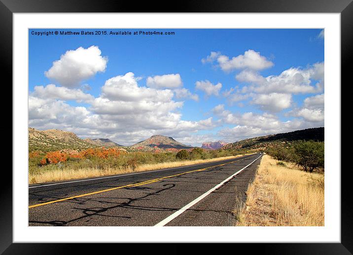  Route 179, Sedona. Framed Mounted Print by Matthew Bates