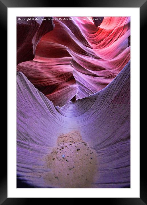 Antelope Canyon Channel Framed Mounted Print by Matthew Bates
