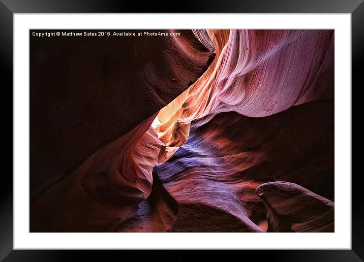 Antelope Canyon Features Framed Mounted Print by Matthew Bates