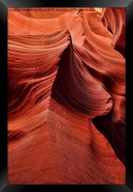 Antelope Canyon Ridges Framed Print by Matthew Bates