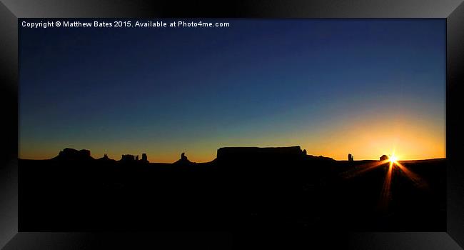  Dawn at Monument Valley Framed Print by Matthew Bates