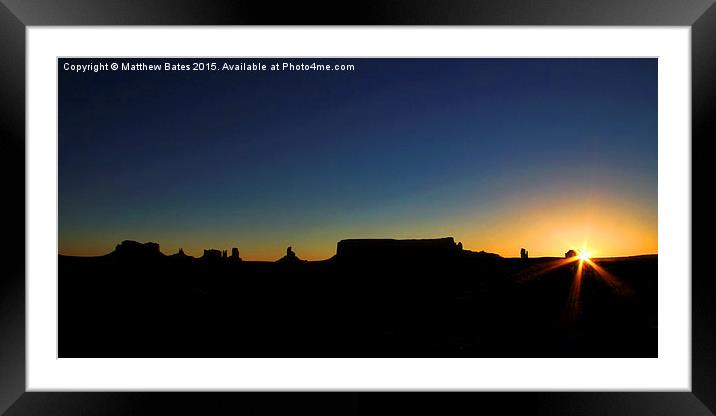  Dawn at Monument Valley Framed Mounted Print by Matthew Bates