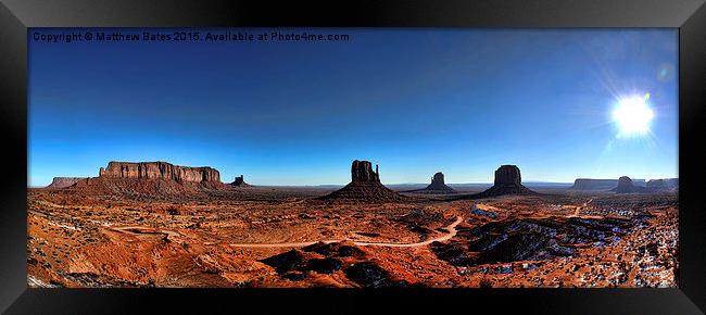 Monument Valley Panorama Framed Print by Matthew Bates