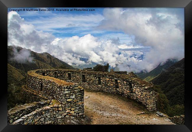 Ancient Inca ruins Framed Print by Matthew Bates