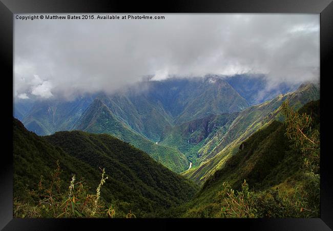 Mountainous Valley Framed Print by Matthew Bates