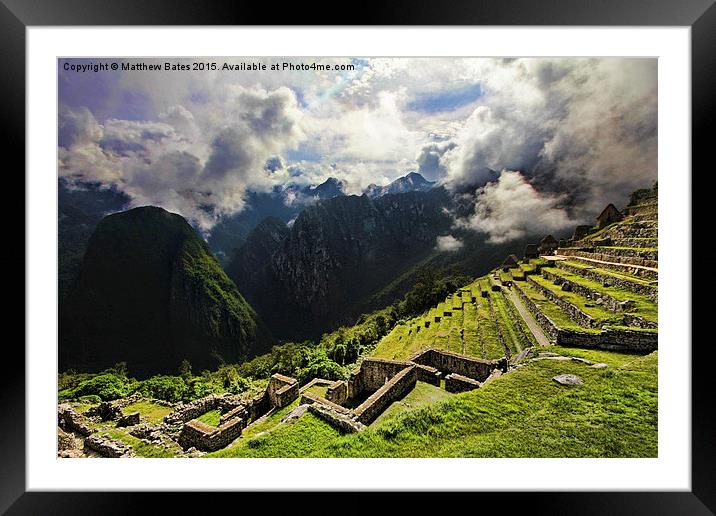 Machu Picchu view Framed Mounted Print by Matthew Bates