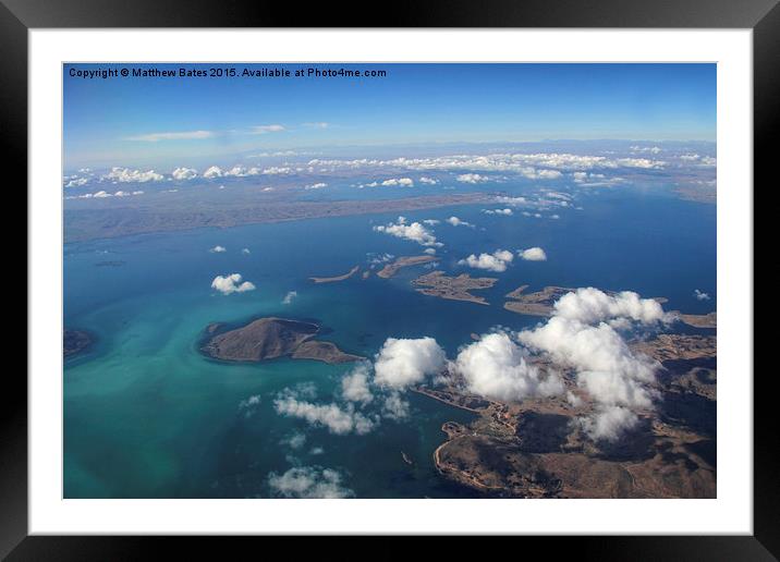  Lake Titicaca from the sky Framed Mounted Print by Matthew Bates